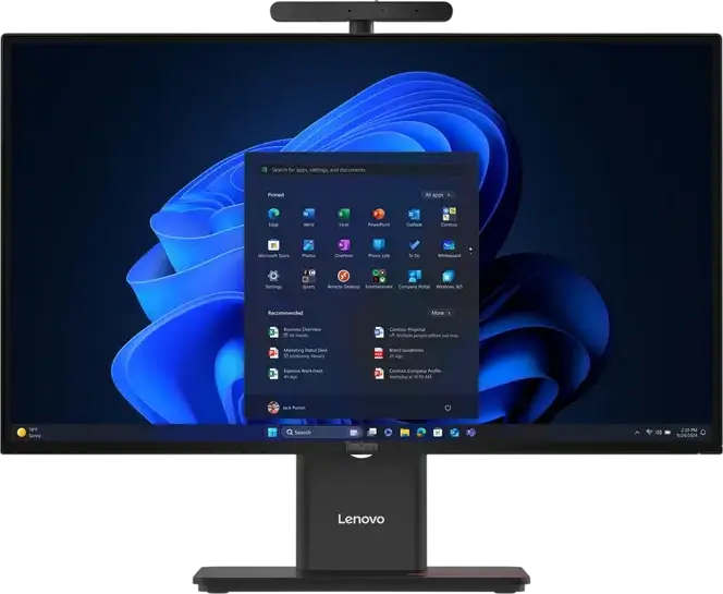 Lenovo ThinkCentre M90a Gen 6 All-in-One PC, 23.8" FHD IPS Anti-glare Display, Intel Core Ultra 235T Processor, DDR5 RAM, Windows 11, Black