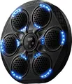 Masina de Boxing Muzical cu Display, 6 Zone de lovire, 15 Nivele de Viteza, Bluetooth, Montare pe Perete ABS Fibra de Carbon, 415x415mm, Negru