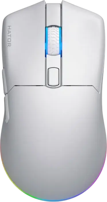 HATOR Pulsar 3 Wireless Gaming Mouse HTM631, Tri-mode Connectivity, 12000 DPI Optical Sensor, RGB Lighting, 100 Million Click Optical Switches, White