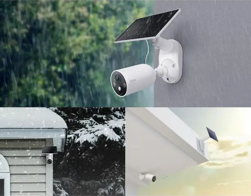 Set de 2 piese TP-Link Tapo TC85 KIT Camera de Securitate cu Baterie si Panou Solar, Rezolutie 4Mpix 2K QHD, FOV 150 grade, IP66, Alb