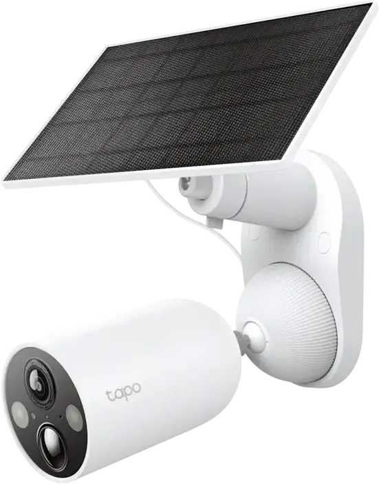 Set de 2 piese TP-Link Tapo TC85 KIT Camera de Securitate cu Baterie si Panou Solar, Rezolutie 4Mpix 2K QHD, FOV 150 grade, IP66, Alb