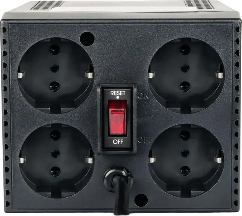 Stabilizator de Tensiune Powercom TCA-3000 AVR 3000VA 1500W Monofazic 240V cu 4 Prize Schuko CEE 7/4 si Protectie la Supratensiune, Negru