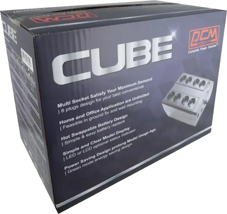 UPS Powercom CUB-650E Offline 650VA 390W cu AVR, 8 Prize Schuko, Conectivitate USB, Format Tower, Negru