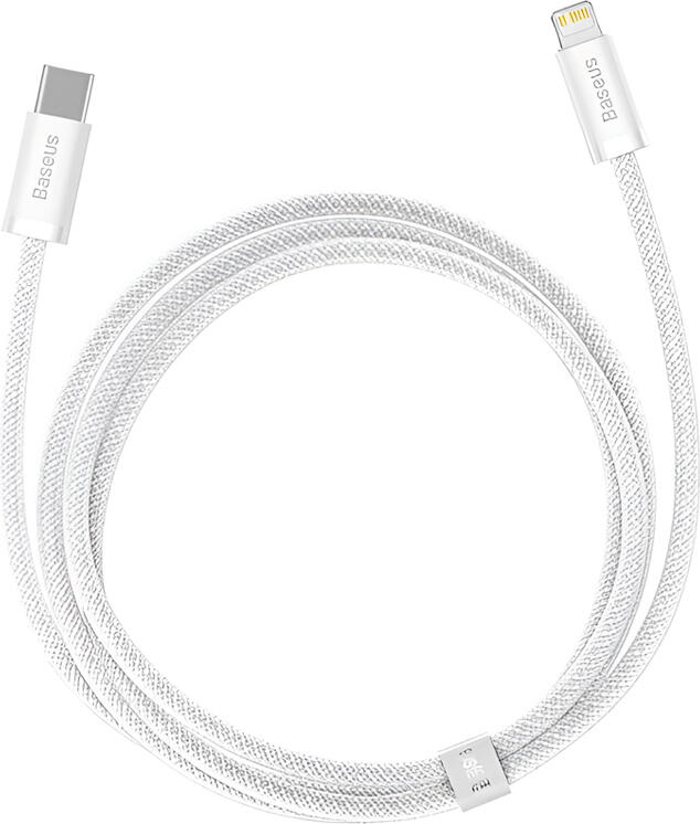 Baseus Dynamic Series USB-C to Lightning Cable, 20W PD Fast Charging, 1m Braided Nylon, 480Mbps Data Transfer, Smart Chip for iPhone iPad AirPods, White