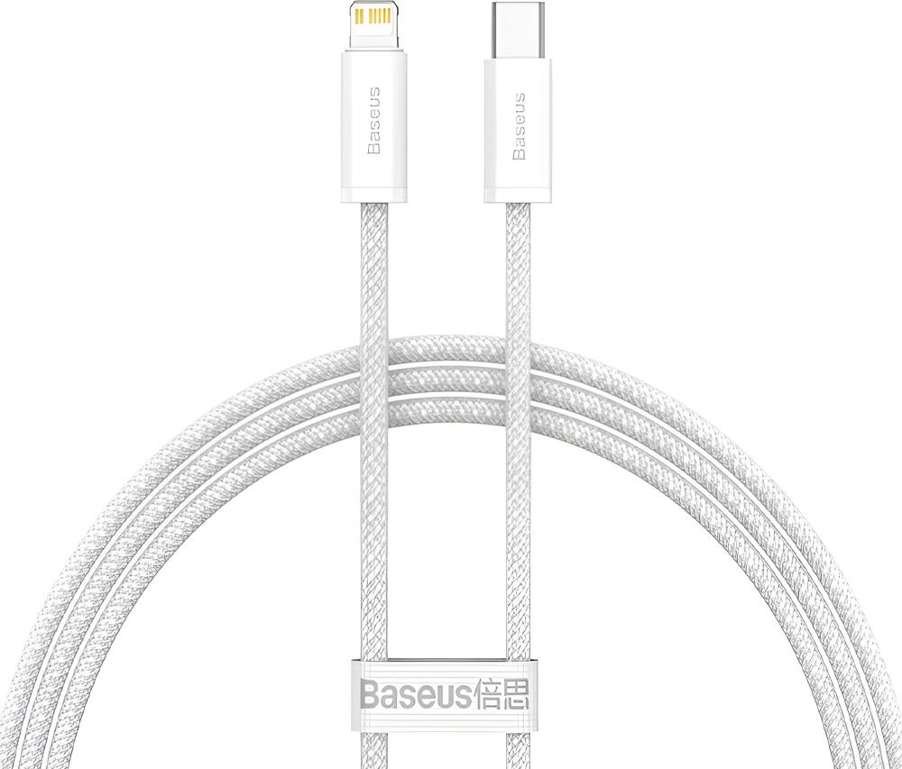 Baseus Dynamic Series USB-C to Lightning Cable, 20W PD Fast Charging, 1m Braided Nylon, 480Mbps Data Transfer, Smart Chip for iPhone iPad AirPods, White