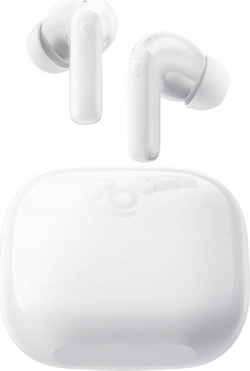 Baseus Bass BP1 NC True Wireless Earbuds, Moon White, -43dB Active Noise Cancelling, 12mm Dynamic Drivers, 4-Mic AI ENC, Bluetooth 6.0, IP55, 41h Total Battery