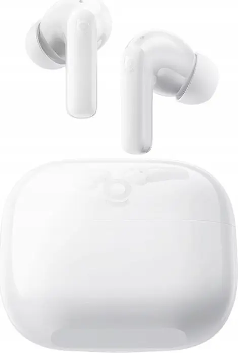 Baseus Bass BP1 NC True Wireless Earbuds, Moon White, -43dB Active Noise Cancelling, 12mm Dynamic Drivers, 4-Mic AI ENC, Bluetooth 6.0, IP55, 41h Total Battery