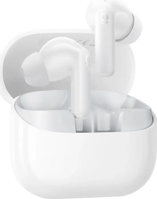 Baseus Bass BP1 NC True Wireless Earbuds, Moon White, -43dB Active Noise Cancelling, 12mm Dynamic Drivers, 4-Mic AI ENC, Bluetooth 6.0, IP55, 41h Total Battery