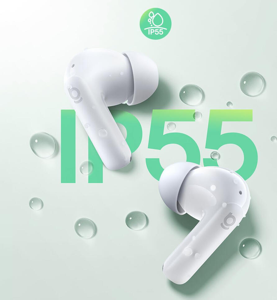 Baseus Bass BP1 NC True Wireless Earbuds, Moon White, -43dB Active Noise Cancelling, 12mm Dynamic Drivers, 4-Mic AI ENC, Bluetooth 6.0, IP55, 41h Total Battery