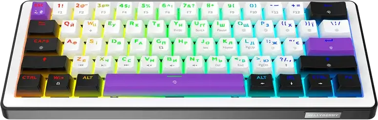 Механическая клавиатура HATOR Hellyberry HK60 60% ультракомпактная, проводная USB-C, Hot-swap линейные переключатели, RGB, белая