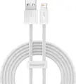 Baseus Dynamic Series USB-A to Lightning Cable, 2m Nylon Braided Charging and Data Sync Cable, 2.4A Max Current, 480Mbps, White