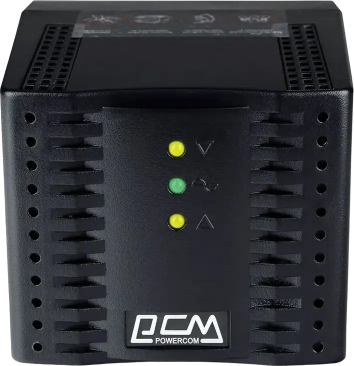 Powercom TCA-2000 Voltage Stabilizer, 2000VA/1000W, Single Phase, 4 Schuko Outlets, Overload and Surge Protection, Black