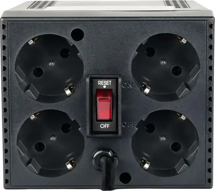 Powercom TCA-2000 Voltage Stabilizer, 2000VA/1000W, Single Phase, 4 Schuko Outlets, Overload and Surge Protection, Black
