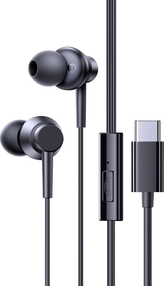 Baseus Encok CZ11 Wired In-Ear Earphones with USB Type-C Interface, 10mm Driver, Integrated Microphone and Inline Remote, Anti-Tangle TPE Cable, Black