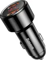 Incarcator Auto Baseus Magic Series 45W Dual USB-A Fast Charging cu Display LED pentru Voltaj, Suport QC3.0 SCP AFC, 12V-24V pentru Smartphone-uri si Tablete