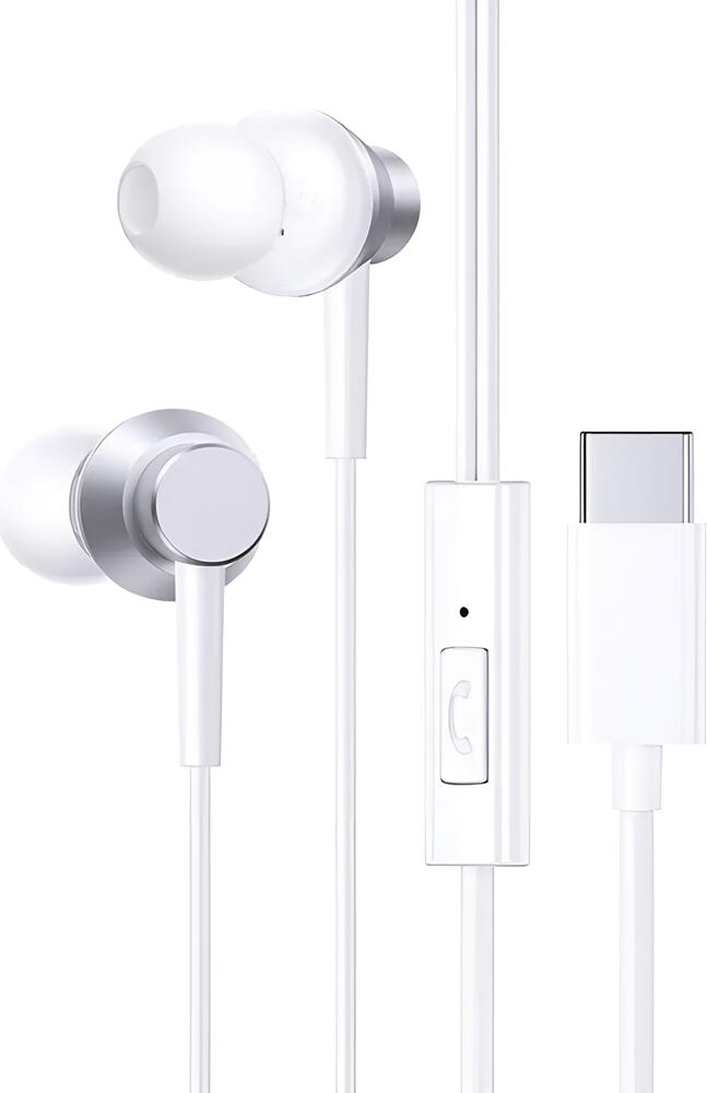 Casca In-Ear cu Fir Baseus Encok CZ11, Culoare: Alb, Interfața USB Type-C, Driver de 10mm, Microfon Integrat și Telecomandă Inline, Cablu TPE Anti-Încurcare