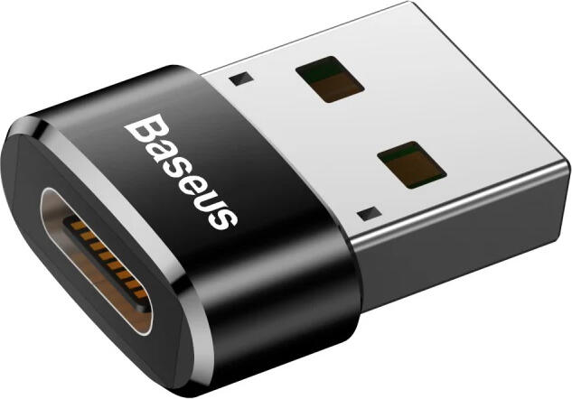 Мини-адаптер Baseus Ingenuity Series OTG USB-C (мама) на USB-A (папа) 3.1, скорость 10 Гбит/с, зарядка 2.4А, алюминиевый сплав, компактный, черный