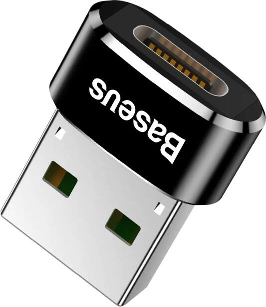 Мини-адаптер Baseus Ingenuity Series OTG USB-C (мама) на USB-A (папа) 3.1, скорость 10 Гбит/с, зарядка 2.4А, алюминиевый сплав, компактный, черный
