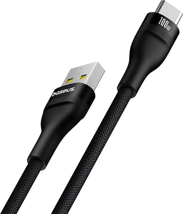 Cablu Baseus Flash 2 Series 2-in-1 USB-C 100W 5A PD QC Incarcare Rapida Nylon Impletit 1m