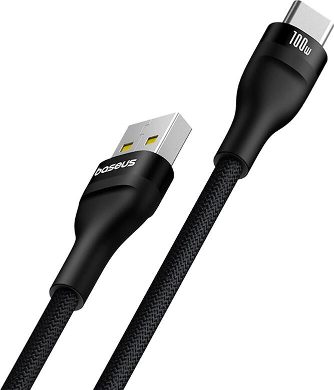 Cablu Baseus Flash 2 Series 2-in-1 USB-C 100W 5A PD QC Incarcare Rapida Nylon Impletit 1m