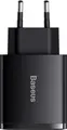 Быстрое зарядное устройство Baseus Compact Series 30W, 3 порта USB-C и 2x USB-A, универсальный сетевой адаптер, вилка EU, защита от перегрева, черный