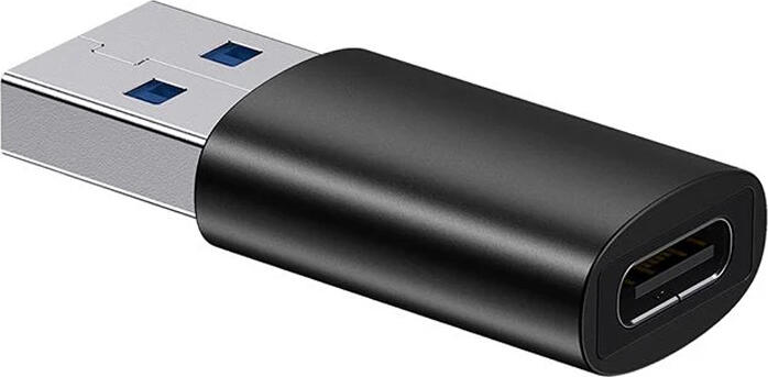 Adaptor Baseus Ingenuity Series USB-A la USB Type-C ZJJQ000101, USB 3.1 Transfer Date 10Gbps, Incarcare 20W, Aliaj de Aluminiu, Negru