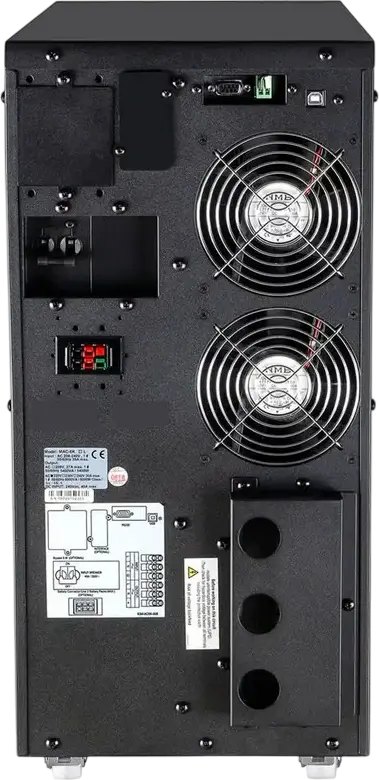 Powercom MAC-6K UPS Online Double Conversion 6000VA 6000W Pure Sine Wave Tower cu Display LCD si Conector Bloc Terminal, Negru