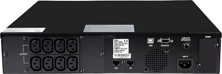 UPS PCM SPR-3000 Line-Interactive 2000VA, Sursa de Alimentare Neinterruptibila Tower/Rackmount, 9 Conectori IEC C13/C19, Ecran LCD, Port USB și Remote, Negru