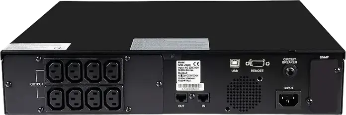 UPS PCM SPR-3000 Line-Interactive 2000VA, Sursa de Alimentare Neinterruptibila Tower/Rackmount, 9 Conectori IEC C13/C19, Ecran LCD, Port USB și Remote, Negru