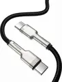 Кабель Baseus Cafule Metal Series USB-C - USB-C CATJK-C01, 100Вт PD Quick Charge, Плетеный Нейлон, Цинковый Сплав, 1м, Передача Данных 480Мбит/с, Черный