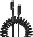 Baseus Fish-Eye Series USB-C to USB-C Cable Set of 2, 100W PD Fast Charging, 1m Coiled Nylon Braided, E-Marker Chip, for iPhone 15, Laptops, CarPlay