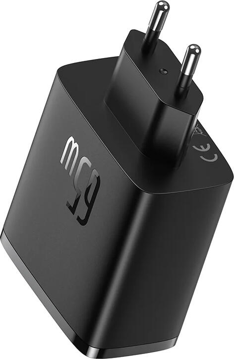 Baseus Cube Pro GaN 65W Fast Charger CCXPR65CE, 3 Ports (2x USB-C, 1x USB-A), GaN 5 Technology, EU Plug, High Efficiency Heat Dissipation