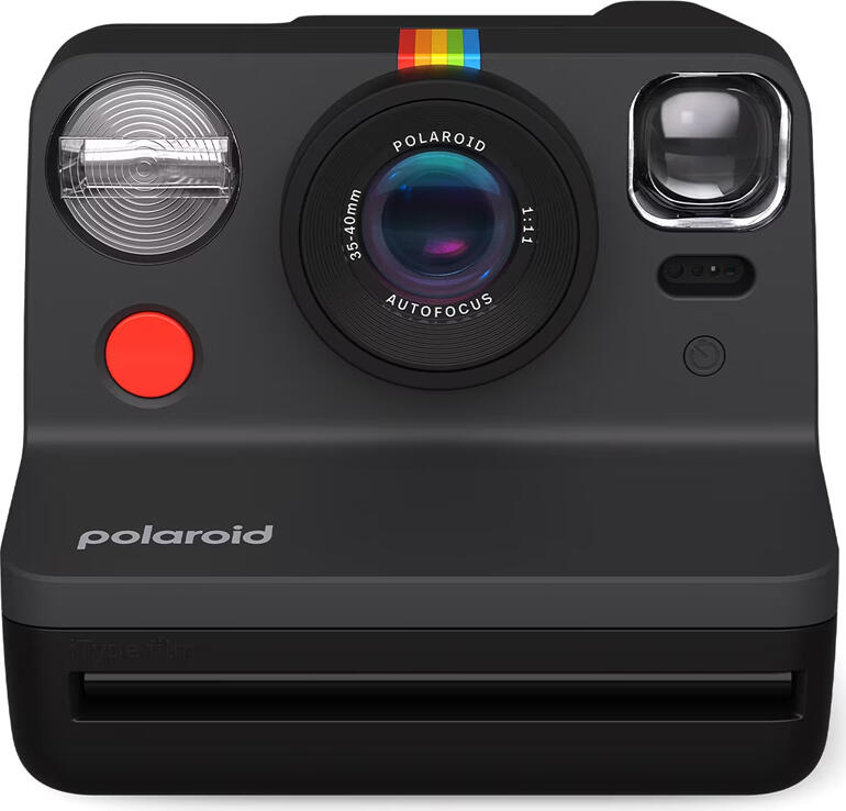 Polaroid Now Generation 2 Instant Camera, Black, Autofocus, Double Exposure, Self-Timer, USB-C Rechargeable, Compatible with i-Type and 600 Film