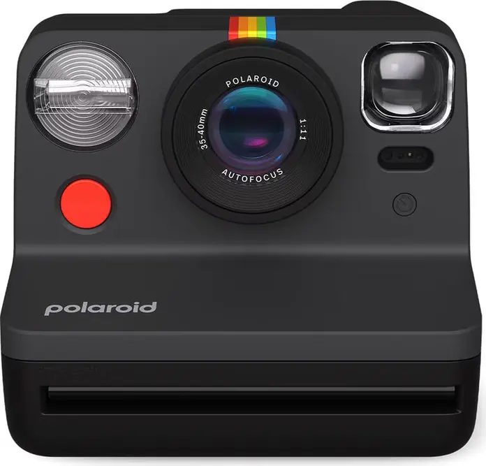 Polaroid Now Generation 2 Instant Camera, Black, Autofocus, Double Exposure, Self-Timer, USB-C Rechargeable, Compatible with i-Type and 600 Film