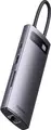 USB-C концентратор Baseus Metal Gleam Series 8-в-1, алюминиевый, HDMI 4K, 3x USB 3.0 5 Гбит/с, PD 100 Вт, Gigabit Ethernet RJ45, картридер SD/TF, Space Gray