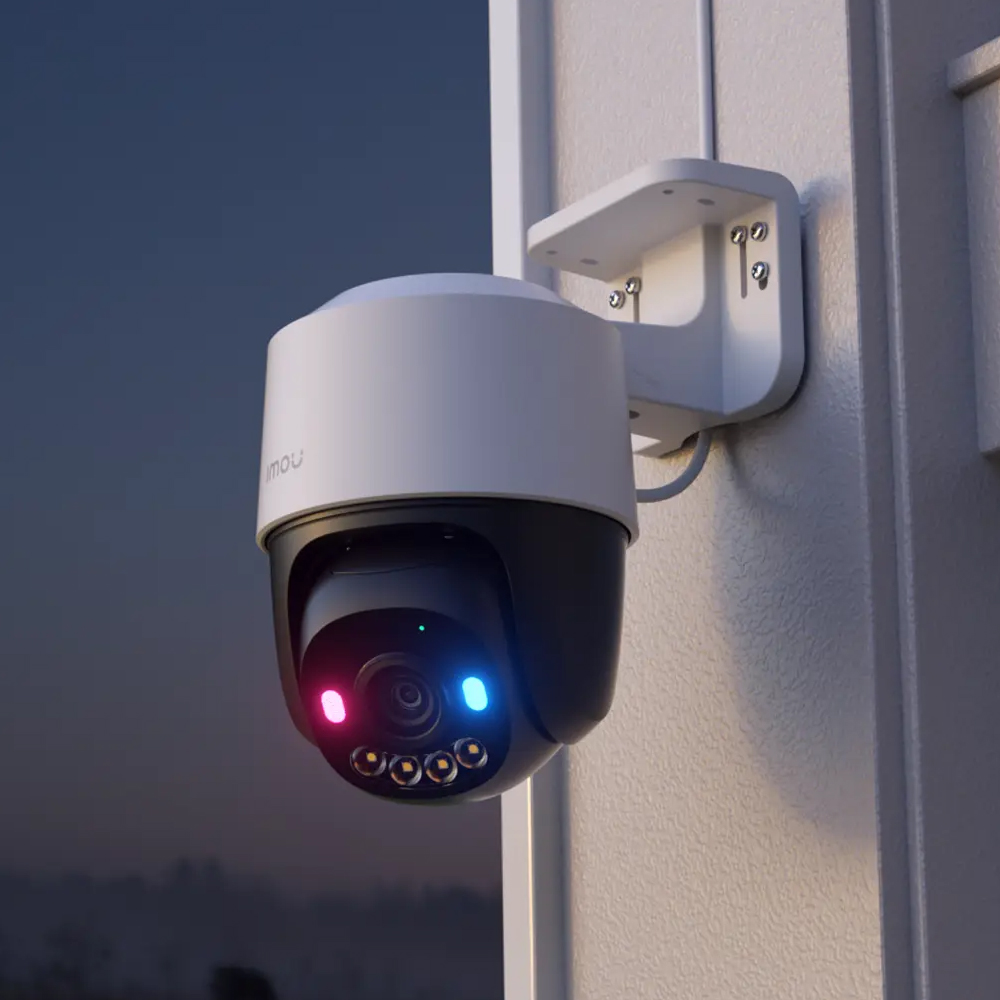 imou PS7FP 5MP 3K Outdoor Smart Full-Color PoE PTZ Camera, IP67 Waterproof, Pan/Tilt, Two-Way Audio, Siren, Person/Vehicle Detection, White
