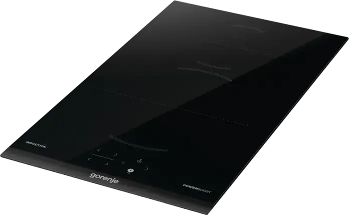 Plita Inductie Incorporabila Gorenje GI3201BC, 2 Zone de Gatire, Suprafata Vitroceramica Neagra, 3.6 kW, Control Tactil, Afisaj LED Digital, PowerBoost, Blocare Copii, 30x52 cm
