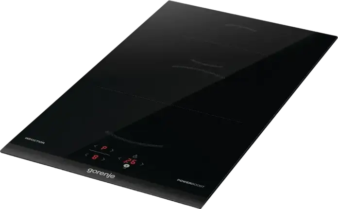 Plita Inductie Incorporabila Gorenje GI3201BC, 2 Zone de Gatire, Suprafata Vitroceramica Neagra, 3.6 kW, Control Tactil, Afisaj LED Digital, PowerBoost, Blocare Copii, 30x52 cm