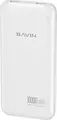 BAVIN Power Bank 10000mAh 37Wh Portable External Battery with USB Type-C Input and Dual USB Type-A Output, Adaptive Fast Charge, White