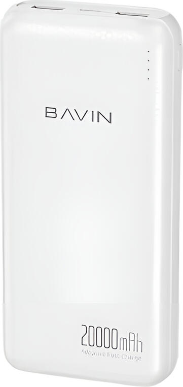 BAVIN Power Bank 20000mAh, Quick Charging, Dual USB Output, White