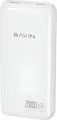 Power Bank BAVIN PC1182 Capacitate Mare 20000mAh 74Wh Baterie Li-Pol, Dual USB Type-A Output 5V/2A, Intrare USB-C, Incarcare Rapida, Alb
