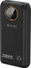 BAVIN Power Bank 20000mAh, 22.5W Fast Charging, Built-in Dual Cables, LED Display, Black