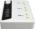 Prelungitor BAVIN cu Control Timer Inteligent, 3 Prize, 4 Porturi USB 17W 5V/3.4A, Putere Maxima 2500W, Cablu 1.5m, Priza EU, ABS Rezistent la Foc, Alb