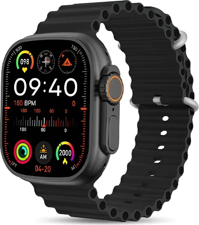 BAVIN BW-600 Smart Watch Ultra, 2.1 inch HD 120Hz Screen, A9 Chip, Dual Bluetooth, NFC, 80+ Sports Modes, Health Monitoring, Black, Set of 3