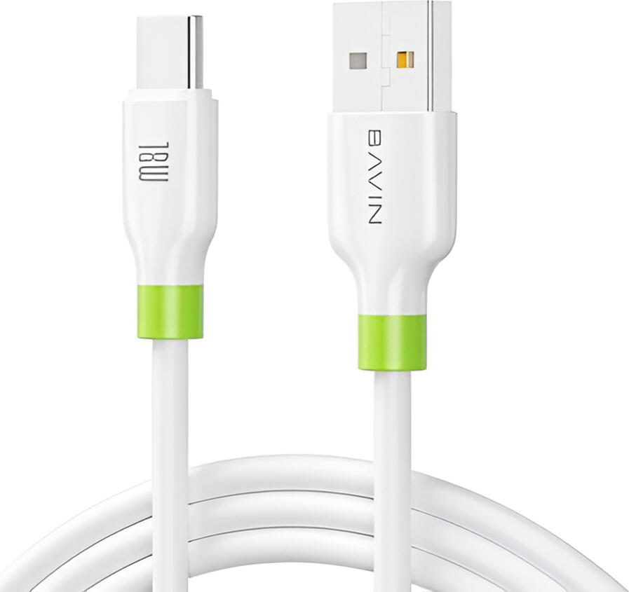 BAVIN Charging & Data Cable USB to Type-C, Silicone, 1m, 60W, White