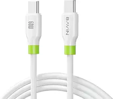 BAVIN Charging & Data Cable Type-C to Type-C, Silicone, 1m, 60W, White