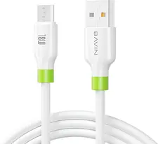 BAVIN Charging & Data Cable USB to Micro-USB, Silicone, 1m, White