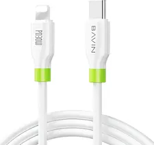 BAVIN Charging & Data Cable Type-C to Lightning, Silicone, 1m, 60W, White