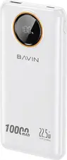 BAVIN Power Bank 10000mAh, 22.5W Fast Charging, Built-in Dual Cables, LED Display, White