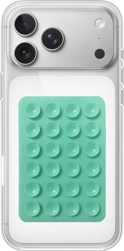 WOO Silicone Suction Cup Phone Mount Pad, Universal Anti-Slip Grip with 3M Adhesive, 24 Suction Cups, Flexible Silicone, Mint Green